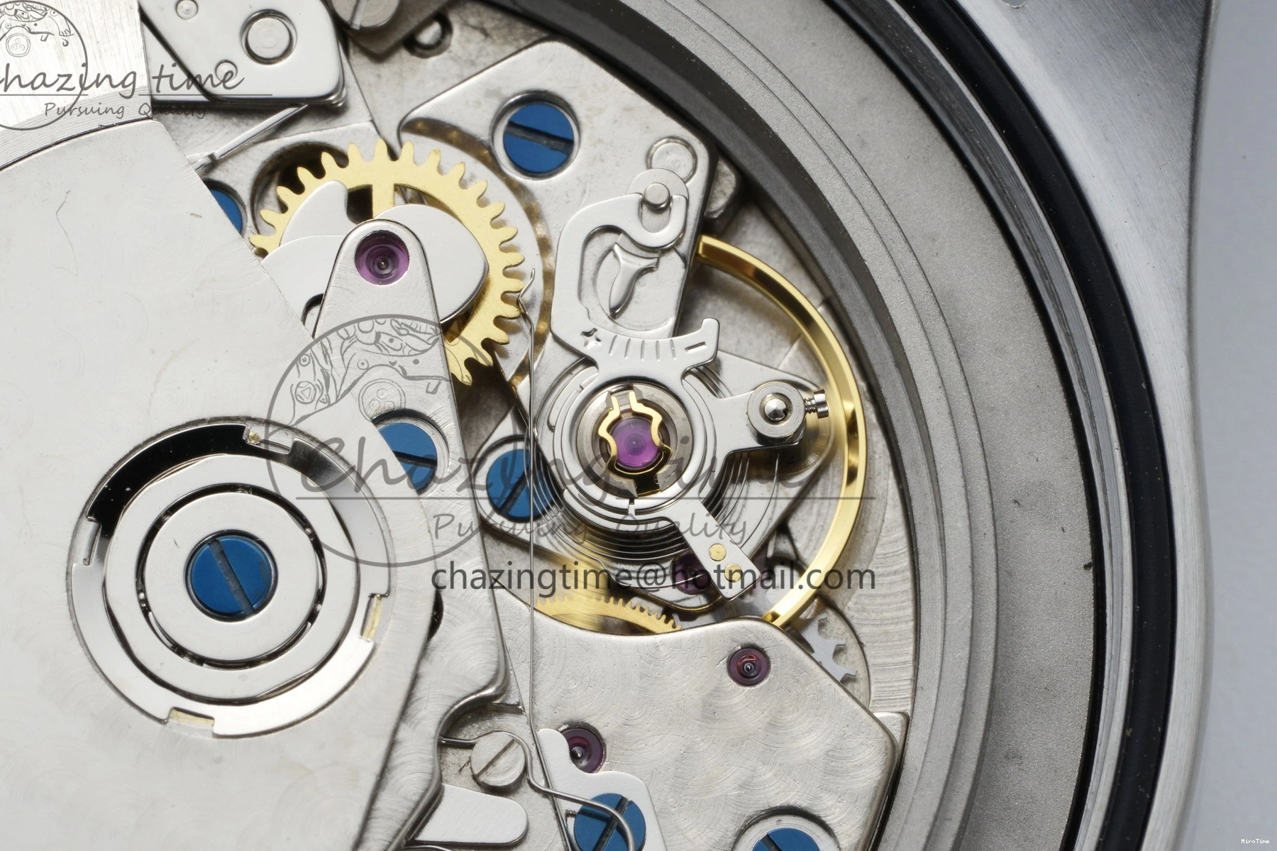 MIROTIME 0319 Bright Pilot Chrono SS AZF 1:1 Best Edition Green Dial on Brown Leather Strap A 7059